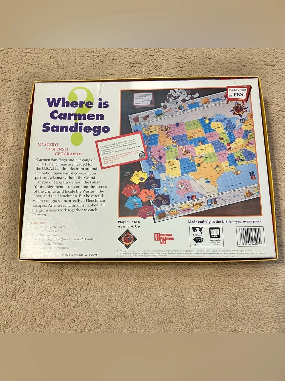 Where in the USA‎ is Carmen Sandiego? Board Game **100% COMPLETE** Great Cond.